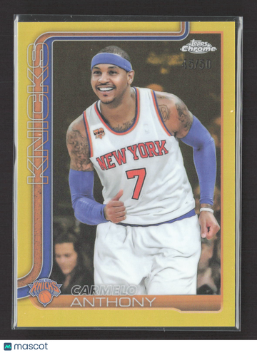2025 Topps Chrome Gold Refractor /50 Carmelo Anthony #248 Knicks Basketball Card