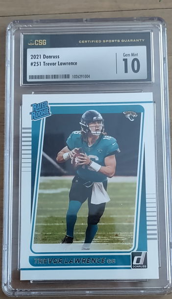 Trevor Lawrence donruss rated rookie CSG 10 