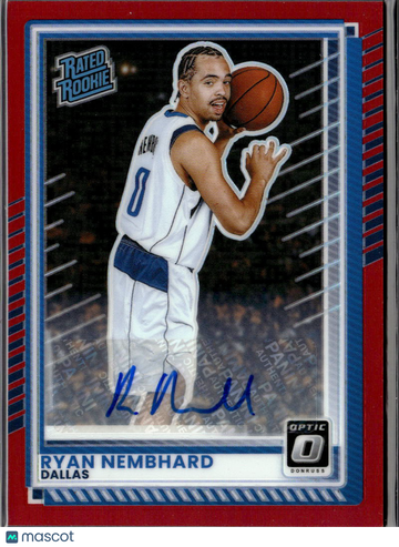 Ryan Nembhard 2025 Panini Donruss Optic Prizm Auto Red /75 Dallas