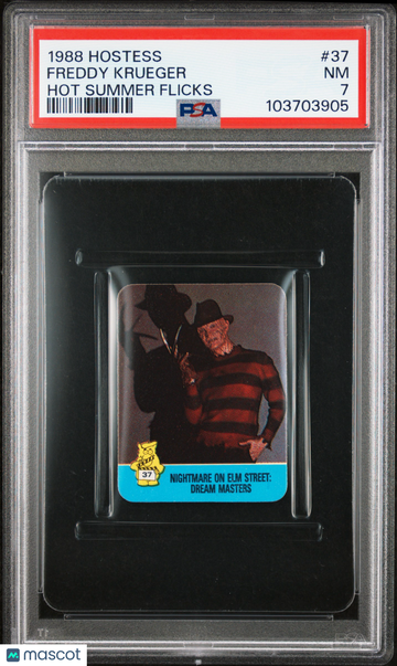 1988 Hostess Hot Summer Flicks Stickers Freddy Krueger #37 PSA 7