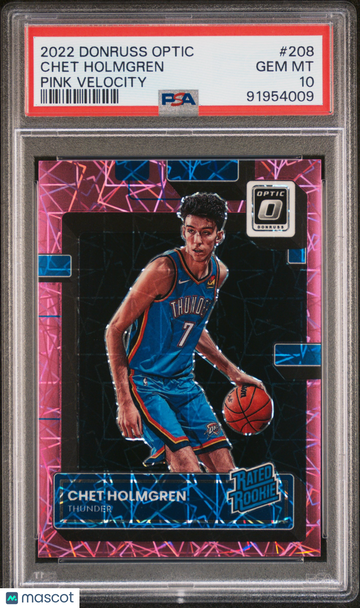 2022 Panini Donruss Optic Chet Holmgren #208 Pink Velocity PSA 10
