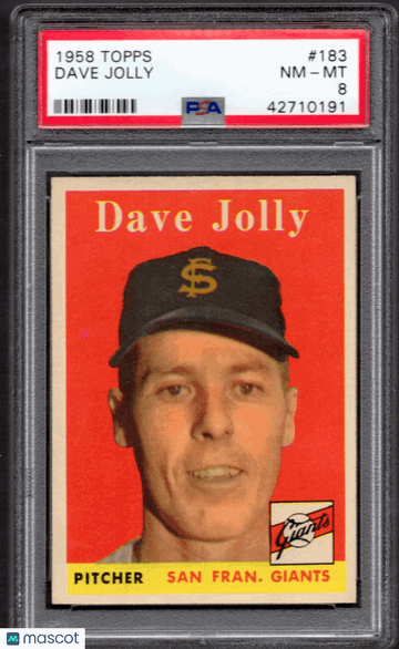 1958 Topps Dave Jolly #183 PSA 8
