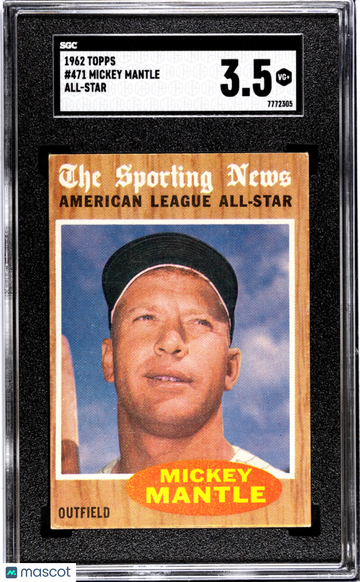 1962 Topps Mickey Mantle #471 All Star SGC 3.5