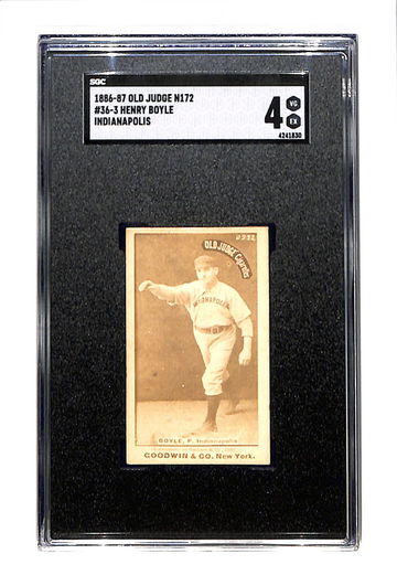 1887 N172 Old Judge "Handsome" Henry Boyle End Of Pitch SGC 4
