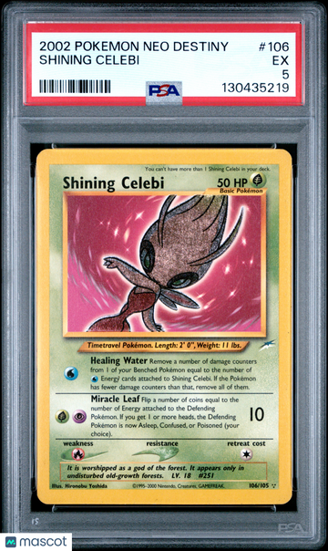 2002 Pokemon Neo Destiny Shining Celebi PSA 5 #106