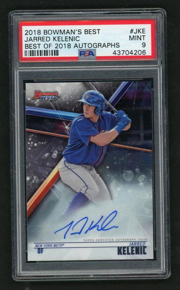 2018 Bowman's Best JKE Jarred Kelenic Best of 2018 Autographs PSA 9 Mint New York Mets