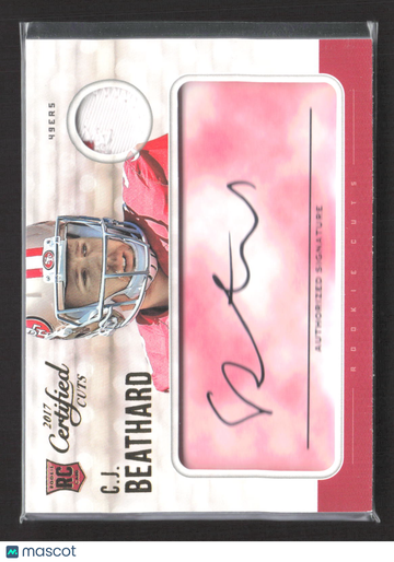 2017 Panini Donruss Certified Cuts C.J. Beathard #205 /25 Player-worn material RC Memorabilia