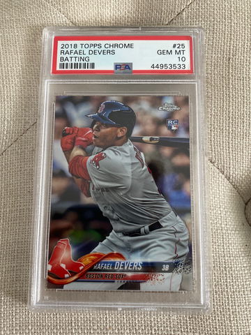 2018 Topps Chrome Rafael Devers Batting PSA 10 RC #25