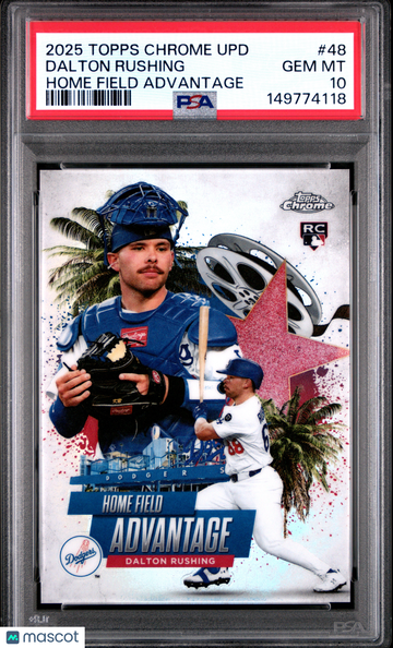 2025 Topps Chrome Update Home Field Advantage Dalton Rushing #48 PSA 10