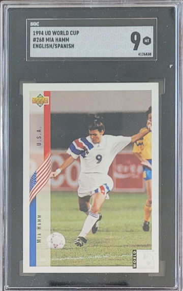 1994 Upper Deck World Cup Mia Hamm English/Spanish SGC 9