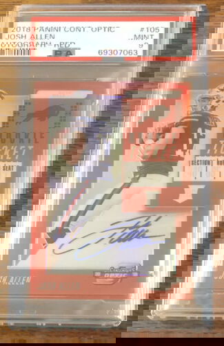 2018 Panini Contenders Optic Josh Allen Autograph #105  PSA 9 Red Version