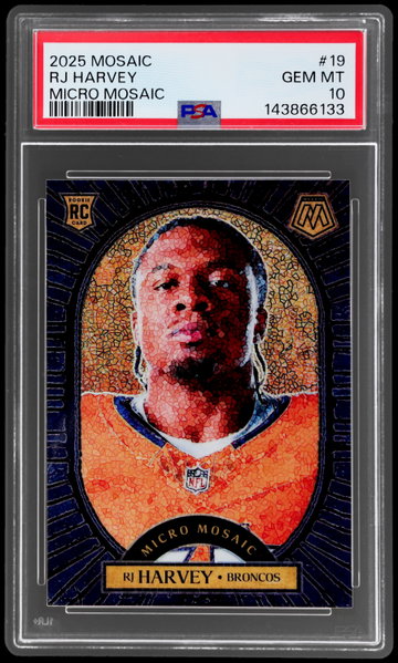 2025 Panini Mosaic Rj Harvey Micro Mosaic PSA 10