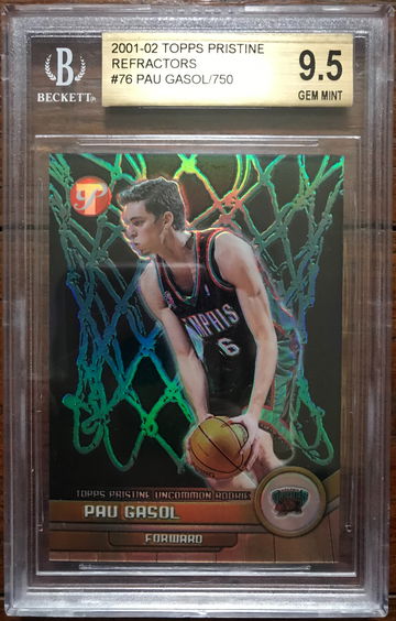 2001-02 Topps Pristine Pau Gasol #76 Refractors Rookie BGS 9.5