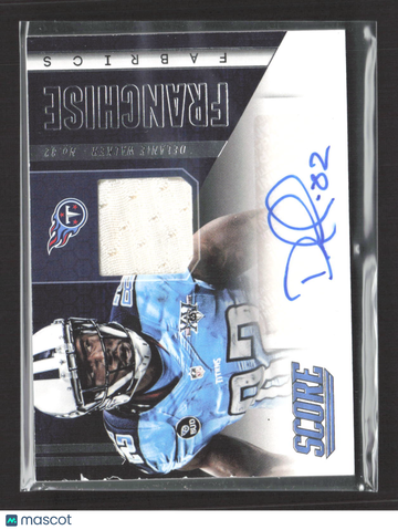 2014 Score Franchise Fabrics Delanie Walker #FF-DW Autograph Game-worn material