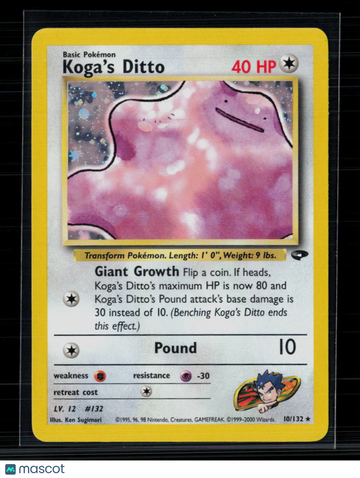 2000 Gym Challenge Koga's Ditto Holo Rare #10/132