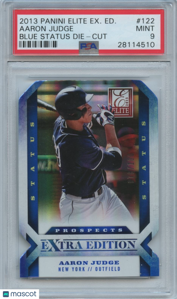 2013 Panini Elite Extra Edition Aaron Judge #122 Status Blue Die-Cut Parallel/Variety Rookie Base Set PSA 9