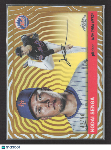 2024 Topps Chrome Kodai Senga #143 Gold RayWaveRefractor 42/50 Auto