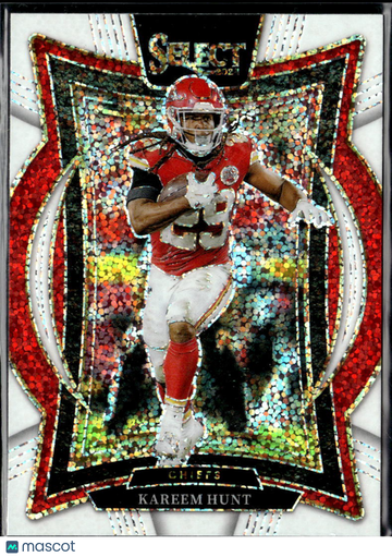 Kareem Hunt 2025 Panini Select Football Concourse Red Disco Prizm Kansas City Chiefs
