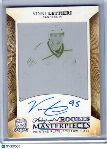 2017-18 The Cup Vinni Lettieri RC Rookie  Printing Plate Auto Rangers1 of 1