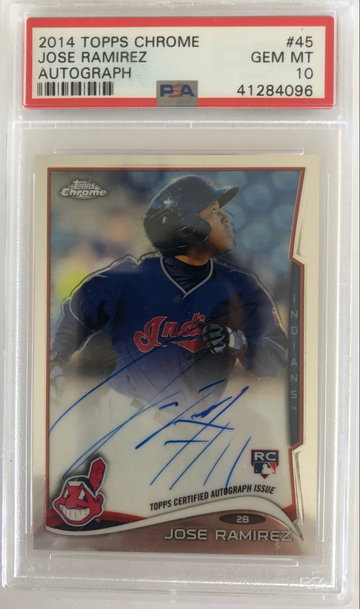 2014 Topps Chrome Jose Ramirez Auto 45 PSA 10 Autograph