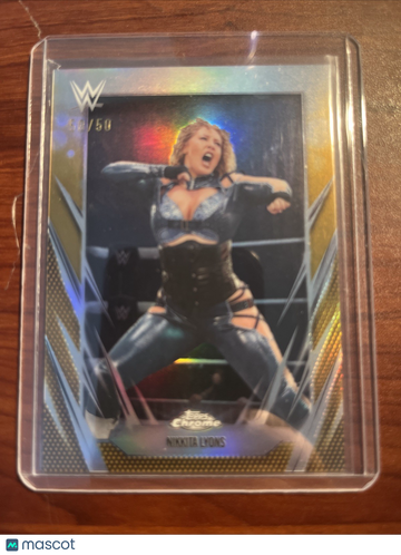 2026 Topps Chrome WWE Nikkita Lyons #39 Gold Refractor Parallel/Variety
