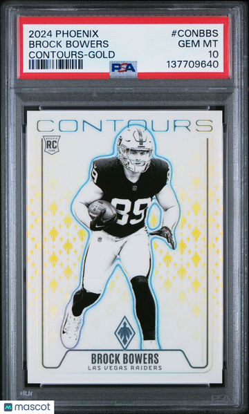 2024 Panini Phoenix Contours Brock Bowers #CONBBS Gold PSA 10