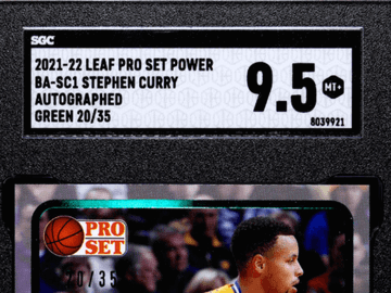 2021 Pro Set Stephen Curry #BA-SC1 Green SGC 9.5 Leaf