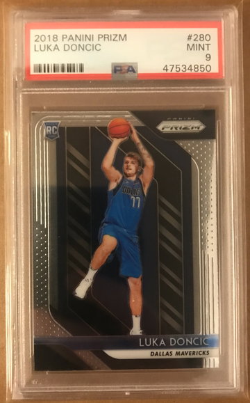 Luka Doncic Prizm Rookie PSA 9