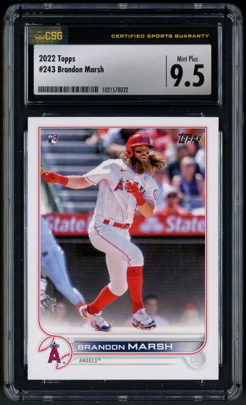 2022 Topps Series 1 Brandon Marsh RC #243 CSG 9.5 Mint+ Los Angeles Angels