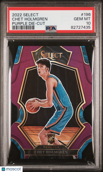 2022 Panini Select Chet Holmgren #196 Purple Die Cut PSA 10