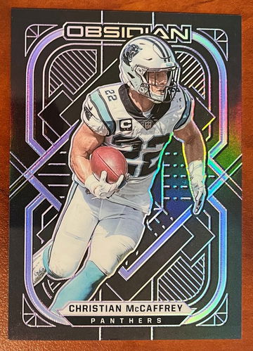2021 Panini Obsidian Christian McCaffrey #13 ELECTRIC ETCH PURPLE /100