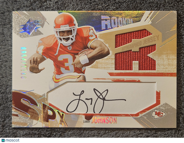 2003 Upper Deck SPx Larry Johnson #205 Rookie RC /1100 Event Worn Jersey