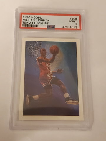 Michael Jordan 1990 Hoops #358 PSA 9