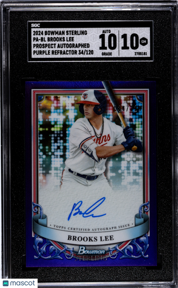 2024 Bowman Sterling Brooks Lee #PA-BL Prospect Autograph Purple Refractor SGC 10 Auto 10