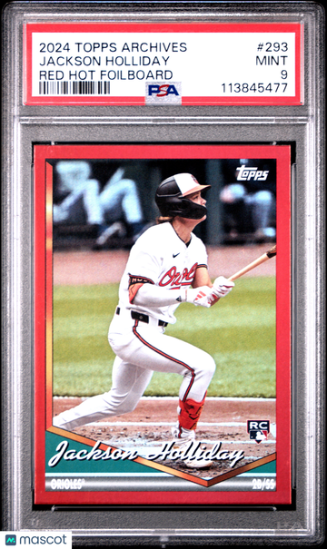 2024 Topps Archives Jackson Holliday #293 Red Hot Foilboard PSA 9