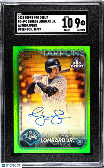 2024 Topps Pro Debut George Lombard JR. #PD-190 Autograph Green Foil SGC 9 Auto 10