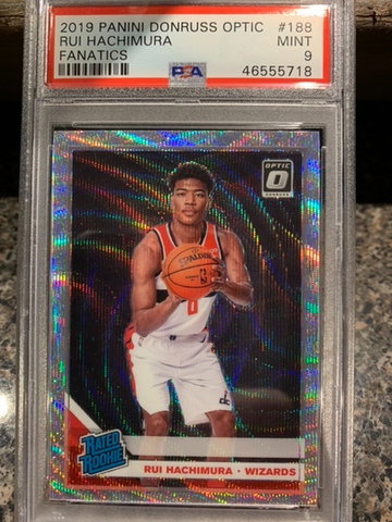 2019 Psa 9 Rui Hachimura Donruss Optic fanatics