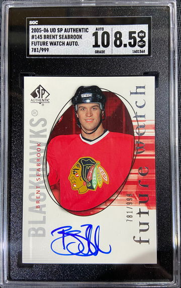 2005-06 Upper Deck SP Authentic Future Watch Rookie Auto /999 Brent Seabrook SGC 10/8.5