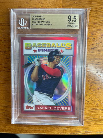 Rafael Devers 2020 Finest Flashbacks Red Refractor