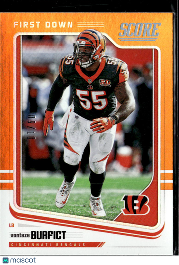 Vontaze Burfict 2018 Panini Score First Down /10 Cincinnati Bengals