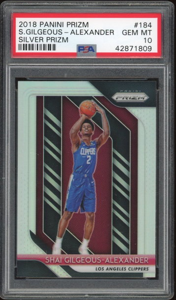 Shai Gilgeous Alexander 2018 Prizm Silver #184 RC SGA Hot OKC Thunder PSA 10 HOT