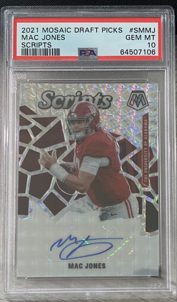 2021 Mosaic DP Scripts Mac Jones AUTO PSA 10