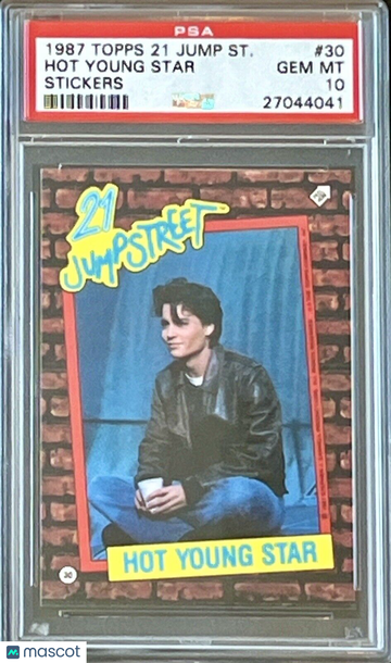 POP 1 PSA 10 RC Johnny Depp 1987 Topps 21 Jump Street Rookie Promo Sticker #30