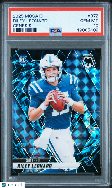 2025 Panini Mosaic Riley Leonard #372 Genesis PSA 10