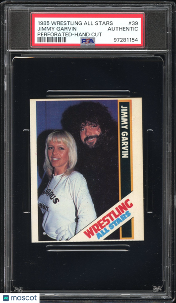 1985 O'quinn Wrestling All Stars Jimmy Garvin #39 Perforated Hand Cut PSA A
