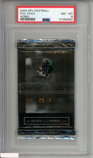 2000 SPX FOOTBALL FOIL PACK FOIL PACK # BRADY ROOKIE?? HOBBY PSA 8 NM-MT