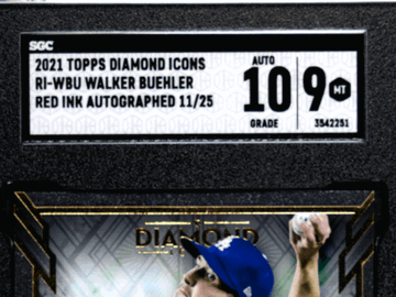 2021 Topps Diamond Icons Walker Buehler #RI-WBU Red Ink Autograph SGC 9 Auto 10