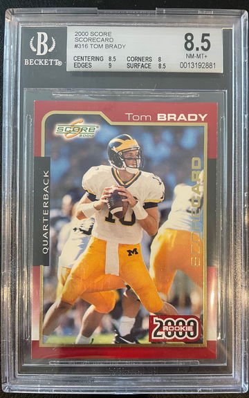 2000 Tom Brady scorecard BGS 8.5