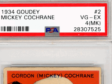 1934 Goudey Mickey Cochrane #2 MK PSA 4