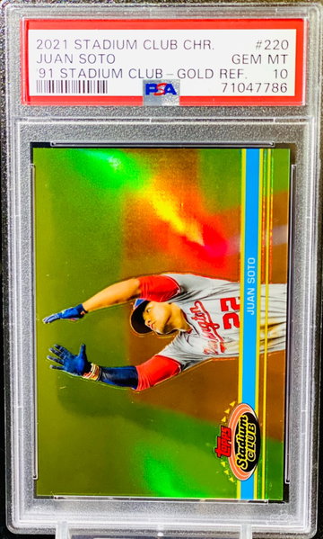 Juan Soto Gold Refractor SSP PSA 10 POP 1 Stadium Club 